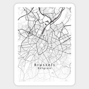 Brussels Belgium City Map Sticker